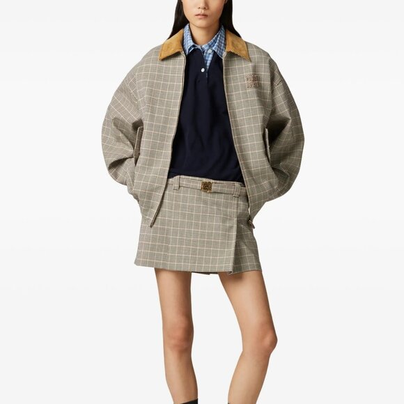 Miu Miu  Checked double weave blouson jacket - Picture 1 of 11